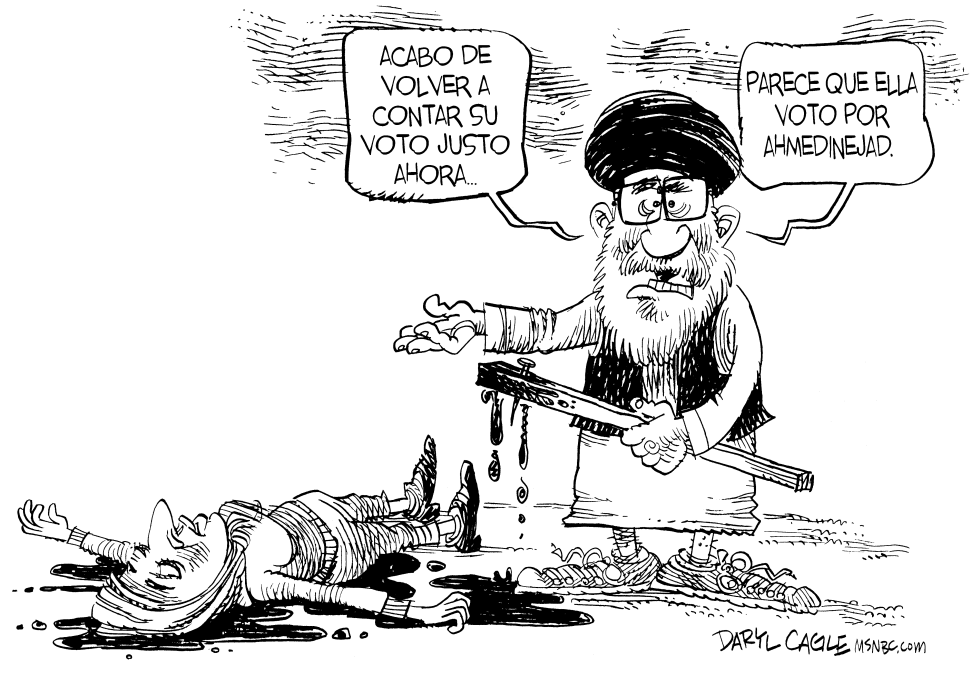  VOTO CALLEJERO EN IRAN by Daryl Cagle