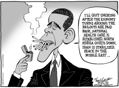 OBAMA THE SMOKER by Bob Englehart