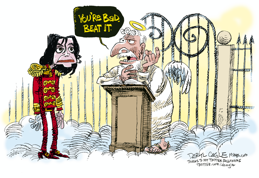  MICHAEL JACKSON AND THE PEARLY GATES by Daryl Cagle