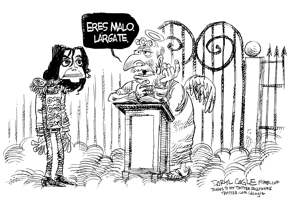  MICHAEL JACKSON Y LAS PUERTAS DEL CIELO by Daryl Cagle