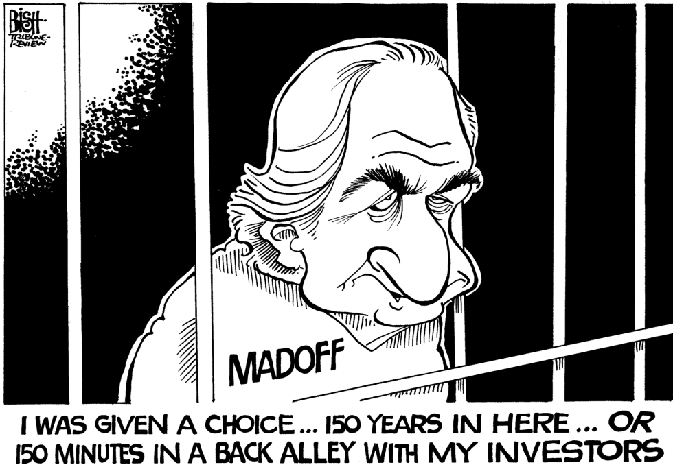 MADOFF IN JAIL, b/w