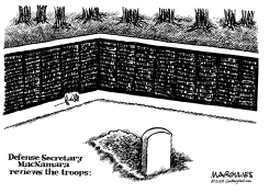 MACNAMARA  REVIEWS THE TROOPS by Jimmy Margulies