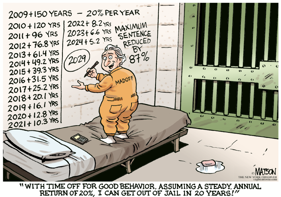 Bernie Madoff Calculates His Release Date-COLOR