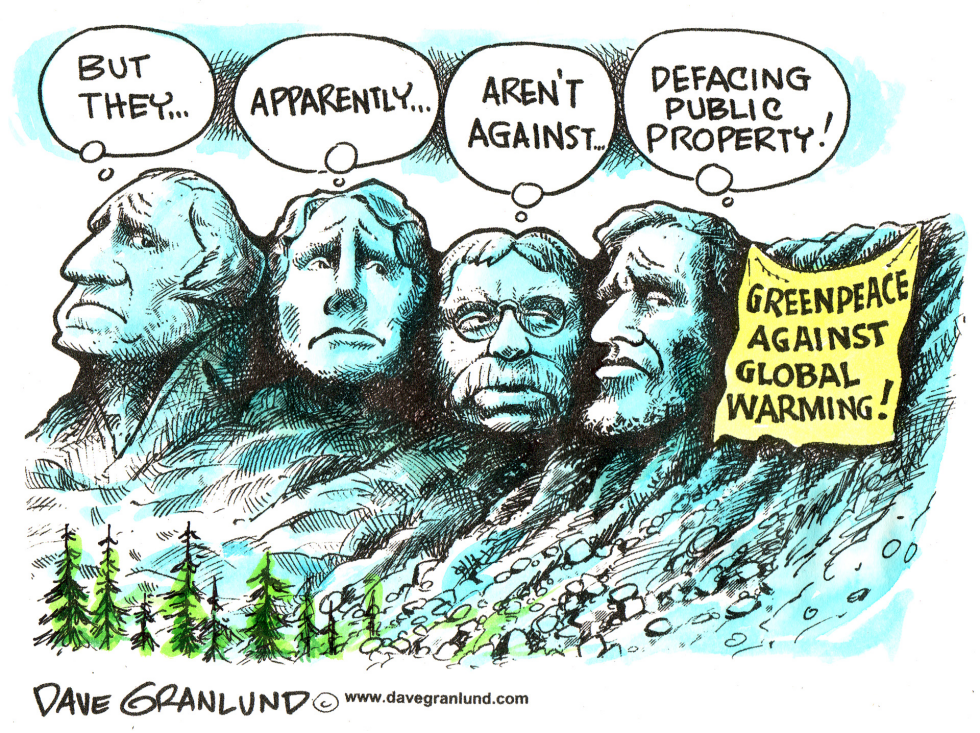 Greenpeace at Mt Rushmore