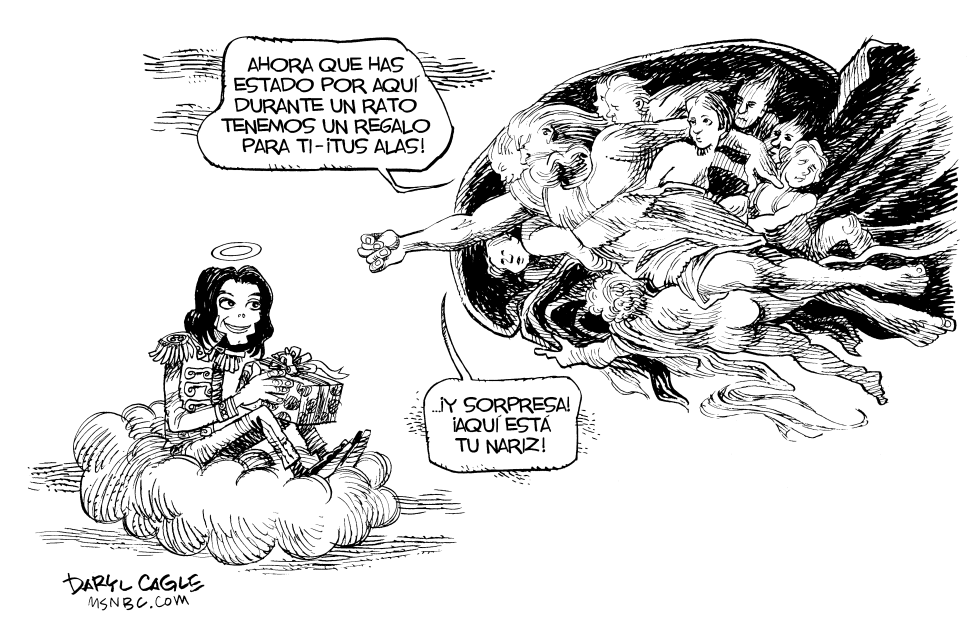  MICHAEL JACKSON EN EL CIELO Y DIOS by Daryl Cagle