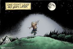 ONE GIANT LEAP  by Nate Beeler