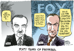 WALTER CRONKITE AND 40 YEARS OF PROGRESS  by Daryl Cagle