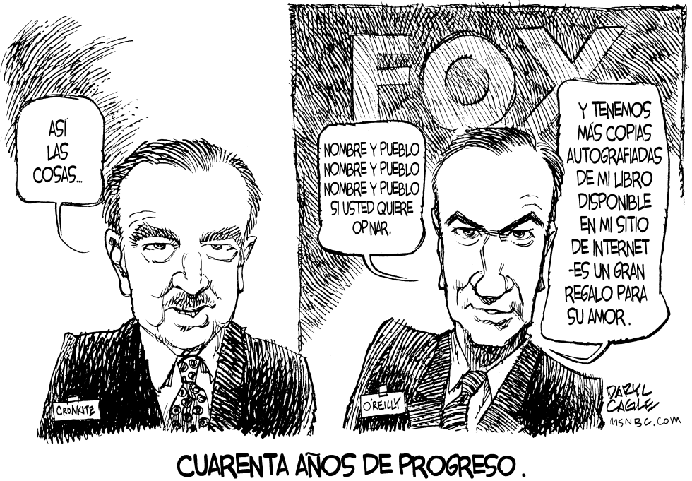  WALTER CRONKITE Y 40 AñOS DE PROGRESO by Daryl Cagle