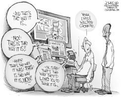 WALTER CRONKITE BW by John Cole