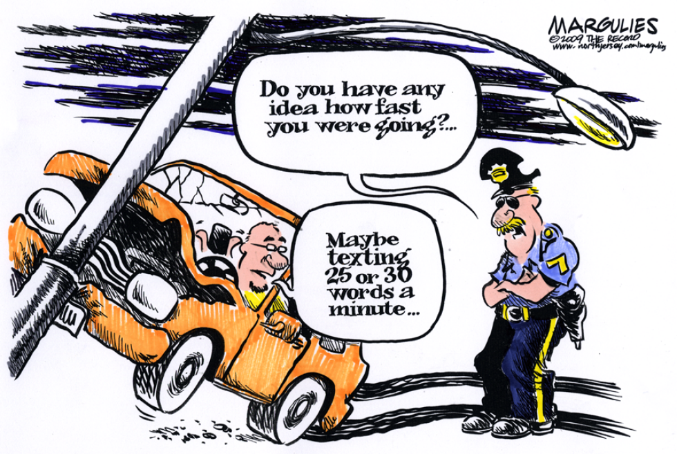 Texting while driving color