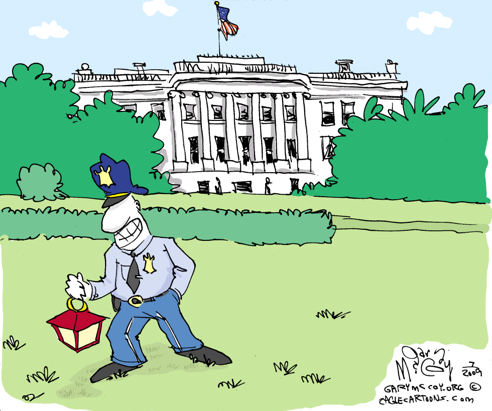  POLICIA DEL JARDIN DE OBAMA  by Gary McCoy