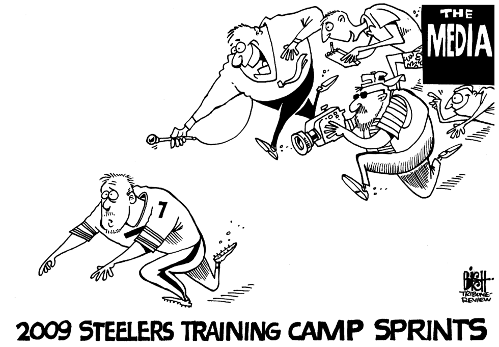 ROETHLISBERGER MEETS THE MEDIA, b/w