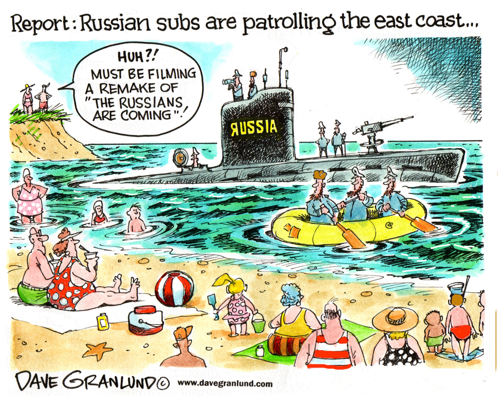  RUSSIAN SUBS PATROL EAST COAST by Dave Granlund