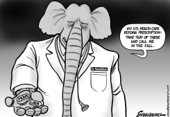 GOP PILLS BW by Steve Greenberg