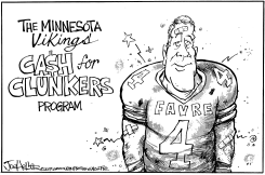 BRETT FAVRE by Joe Heller