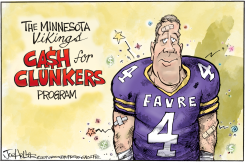 BRETT FAVRE by Joe Heller