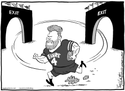 BRETT FAVRE by Bob Englehart
