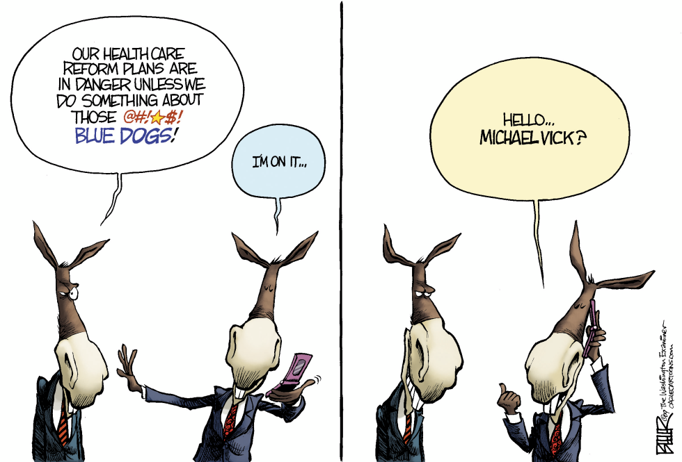  BREAKING THE BLUE DOGS by Nate Beeler