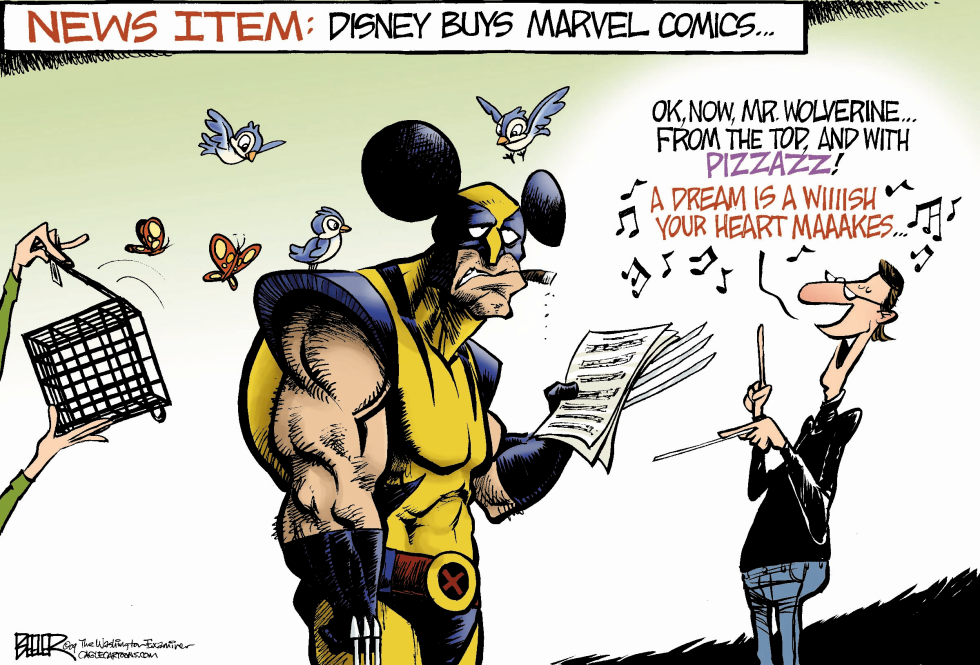  DISNEY BUYS MARVEL by Nate Beeler