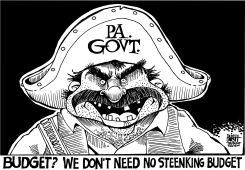 LOCAL, PA BUDGET, B/W by Randy Bish