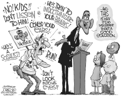 OBAMA SCHOOLS SPEECH BW by John Cole