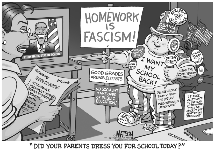 Student Protests Obama's Message