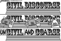 CIVIL DISCOURSE BW by Steve Greenberg