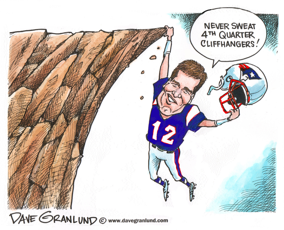  NE PATRIOTS CLIFFHANGERS by Dave Granlund