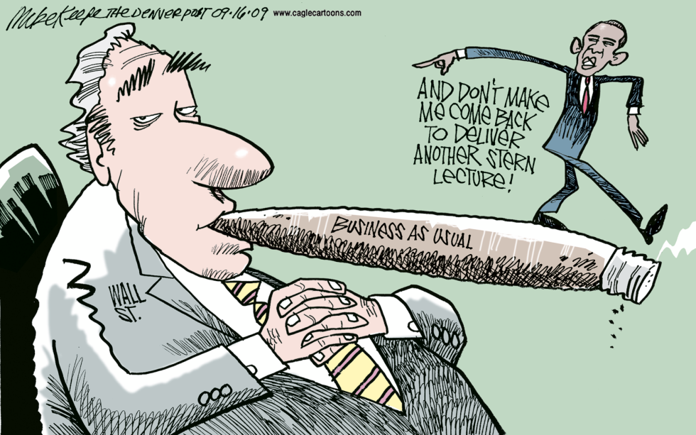Obama Lectures Wall Street COLOR