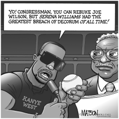 KANYE WEST PROTESTS HOUSE REBUKE OF JOE WILSON by R.J. Matson