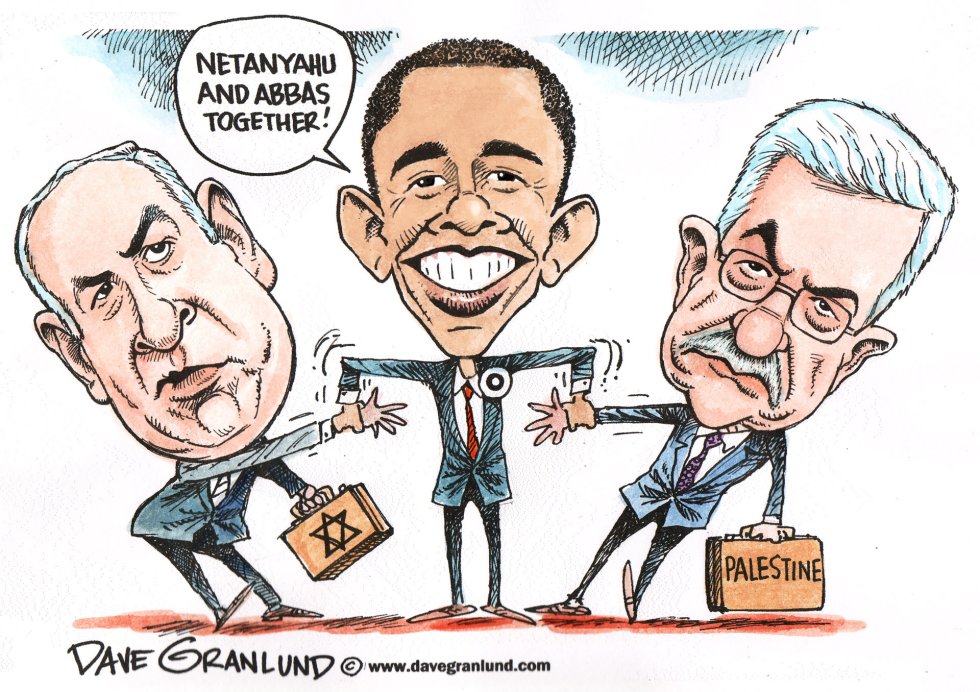  OBAMA MEETS WITH NETANYAHU AND ABBAS by Dave Granlund