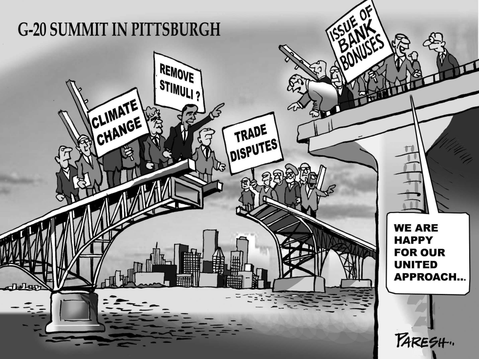 G-20 in Pittsburgh BW