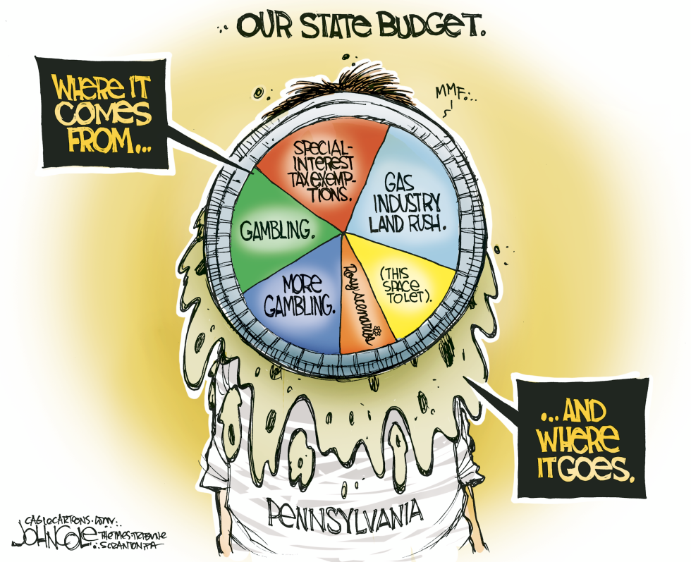 PA TOON -- Pennsylvania finally gets a budget