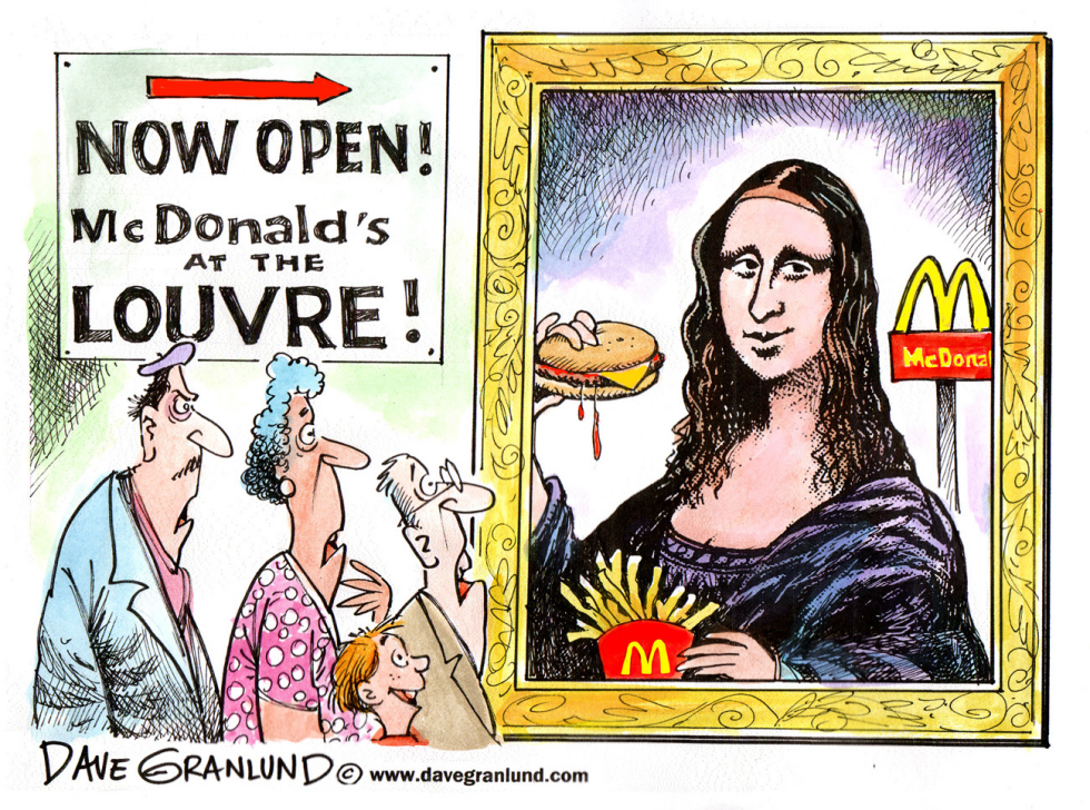  MCDONALD'S OPENS AT LOUVRE by Dave Granlund