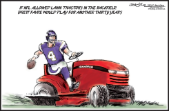 BRETT FAVRE LAWN TRACTOR by J.D. Crowe