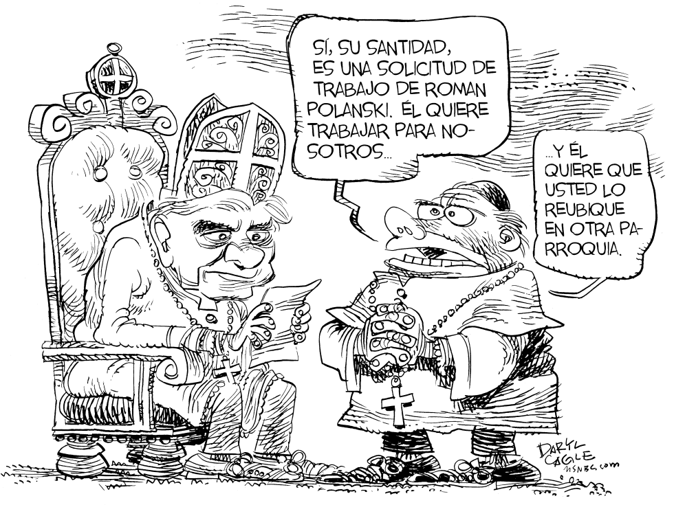  POLANSKI Y EL PAPA by Daryl Cagle