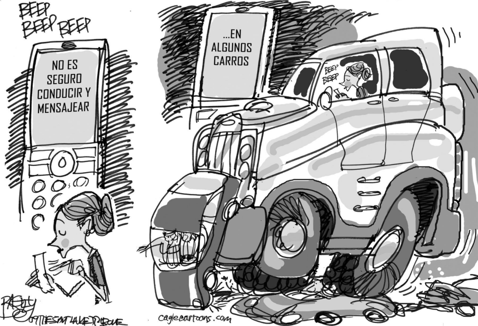 Mensajeando en el Carro