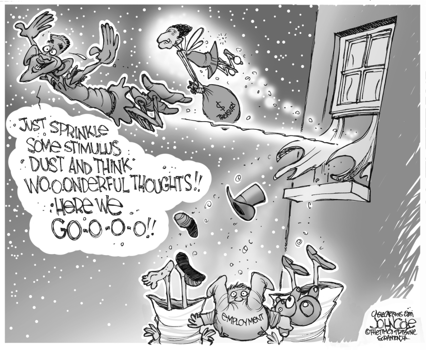 Obama as Peter Pan BW