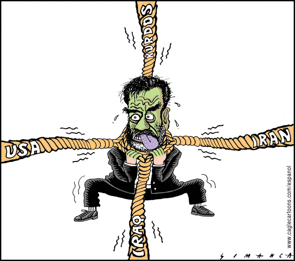 Saddam con las cuerdas en el pescuezo / COLOR