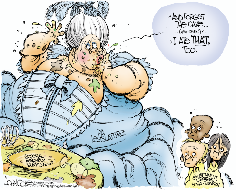 PA TOON -- PA legislative surplus COLOR