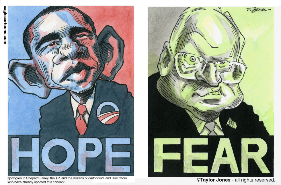 Obama and Cheney - COLOR