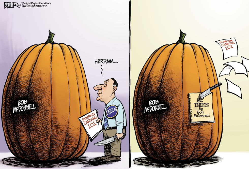  LOCAL VA - CREIGH DEEDS PUMPKIN CARVING by Nate Beeler