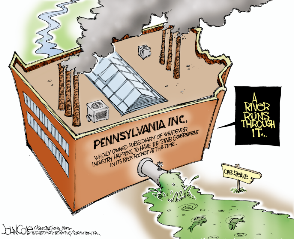  PA TOON  POLLUTED WATERWAYS by John Cole