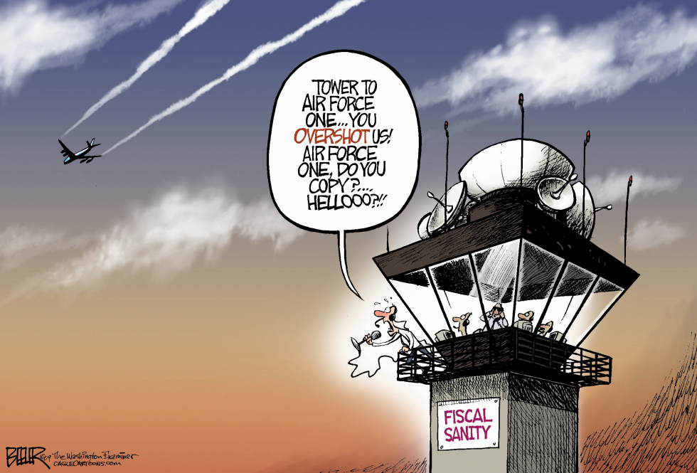  OBAMA OVERSHOOTS AIRPORT by Nate Beeler