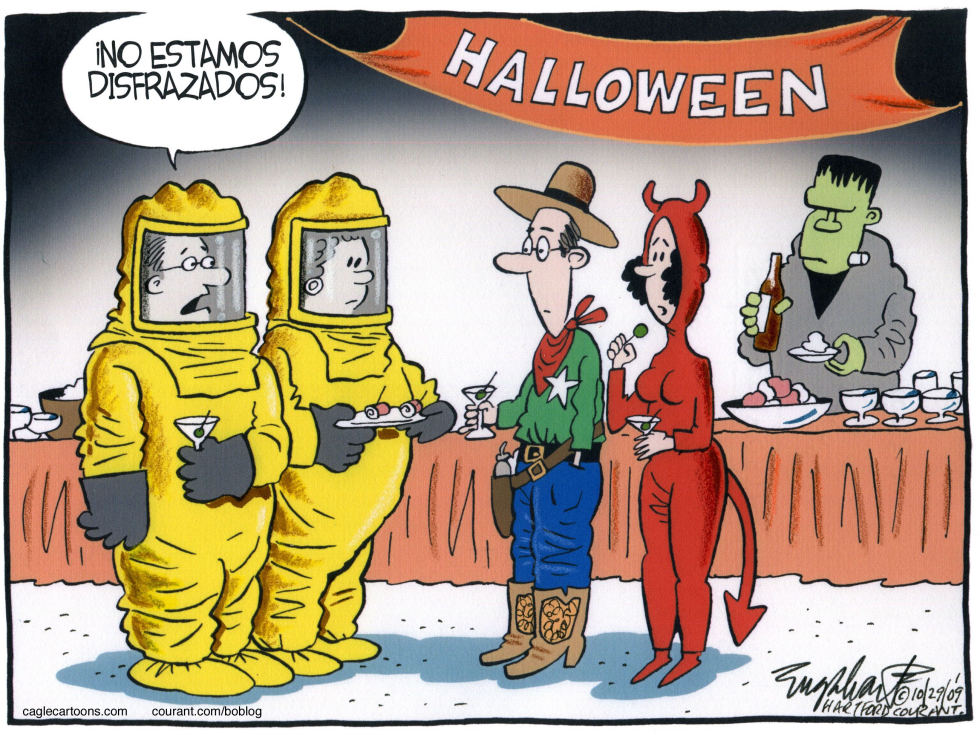 Hazmat suits crash 2009 Halloween party amid H1N1 fears