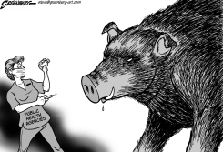 SWINE FLU BW by Steve Greenberg