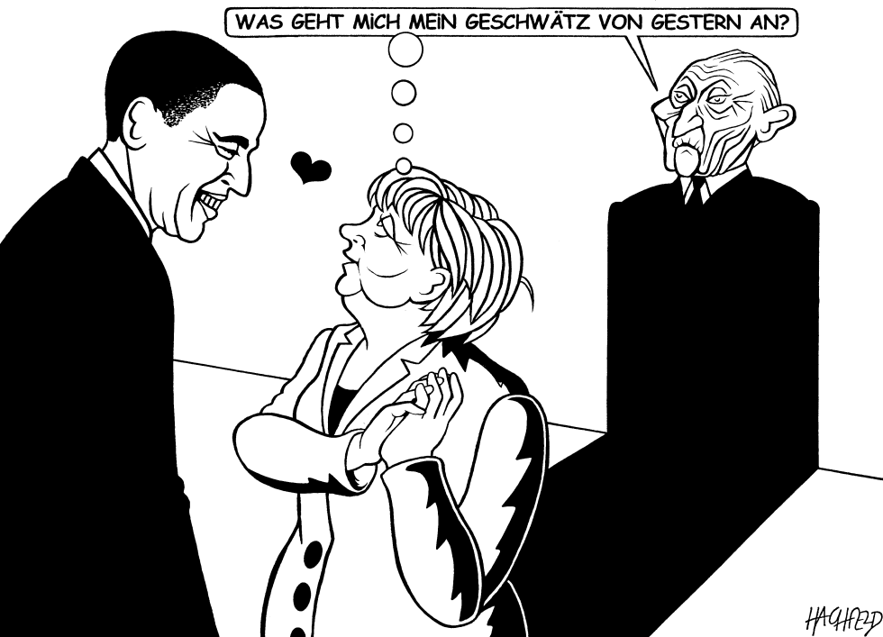  OBAMA, MERKEL, ADENAUER by Rainer Hachfeld