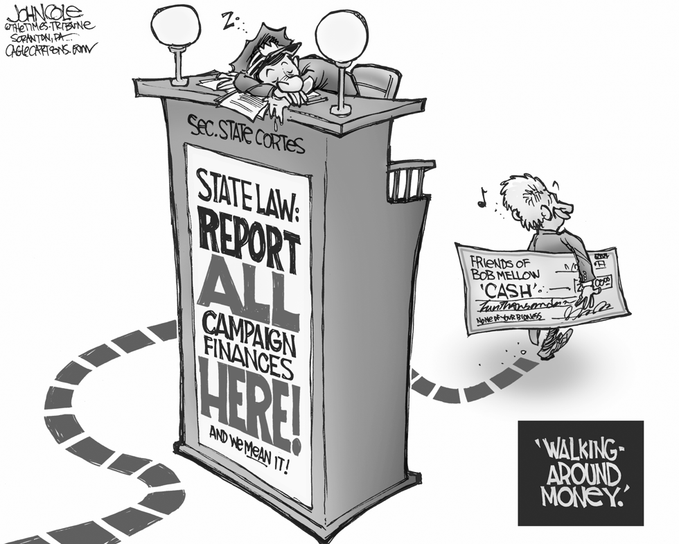 LOCAL PA -- Bob Mellow campaign cash BW