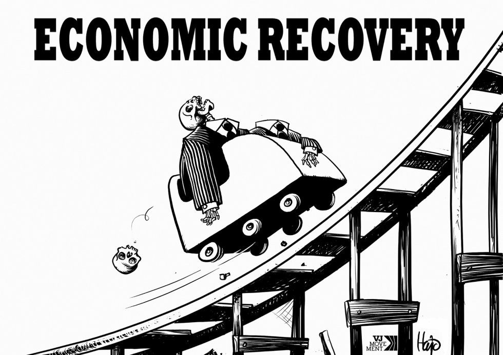  ECONOMIC RECOVERY BL/W by Hajo de Reijger