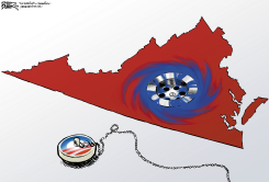 VIRGINIA TURNS RED  by Nate Beeler
